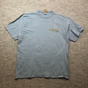 Vintage Team Kawasaki Racing Badger Sportswear T-Shirt Men's Gray USA Made - XL